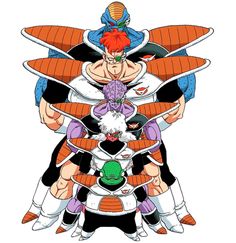 an image of the dragon ball characters with their arms around each other and one being hugged by another character