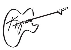 a drawing of a guitar with the words, person on it