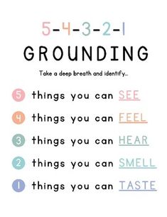 a poster with the words grounding in different colors and font styles on it, along with some other things you can smell