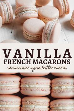 vanilla french macarons with white chocolate frosting