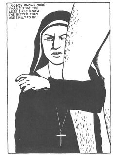 a nun holding a cross in her right hand with the words, nobody knows more