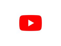 the youtube logo is red and white with a black arrow on it's left side