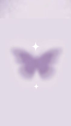 the shadow of a butterfly on a light purple background with white stars in the middle