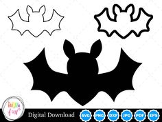 a bat cut file is shown in black and white, with two bats above it