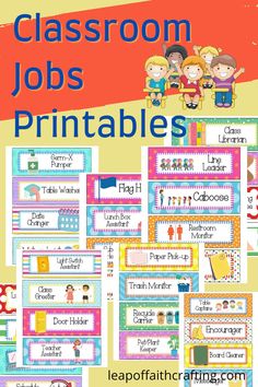 classroom jobs printables for kids