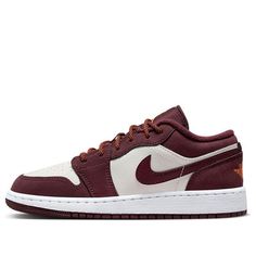 (GS) Air Jordan 1 Low 'Night Maroon' 553560-068 Nike Burgundy Shoes, Maroon Nike Shoes, Maroon Shoes, Maroon Nike, Burgundy Nikes, Jordan Low, Burgundy Shoes, Fresh Fashion, Fashion Moodboard