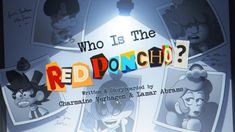 an advertisement featuring cartoon characters for red ponch? on a television screen with the words who is the red ponch? written in multi - colored letters