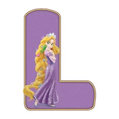 the letter l is made up of princesses, and has an image of rappo from