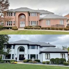 before and after photos of a house in the suburbs