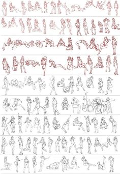 various poses and gestures for the character sheet