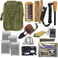 Fire Starting Kit Survival Bushcraft Gear Camp Survival Kit | eBay Camp Survival Kit, Purification Of Water, Bushcraft Backpack, Survival Bushcraft, Fire Starter Kit, Bush Craft, Outdoor Survival Gear, Bushcraft Gear, Hunting And Fishing