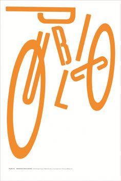 an orange bicycle with the word love written on it