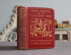 a red book sitting on top of a table