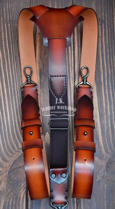 Leder Diy, Leather Suspenders Men, Men's Suspenders, Brown Suspenders, Mens Braces, Leather Apron