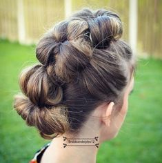 Three Buns Mohawk Updo Formal Bun Hairstyles, Formal Bun, Types Of Buns, Blonde Bun, Cute Bun Hairstyles, Bantu Knot Hairstyles, Belle Hairstyle, Chignon Bun, Big Bun Hair