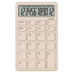 a white calculator with the time displayed on it's display and numbers