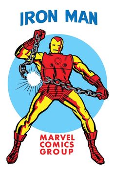 an iron man character holding a chain with the caption's name on it