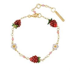 Strawberry Flowers, Pulseras Kandi, Les Nereides, Fruit Jewelry