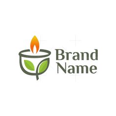 Nature Candle Logo Logo Design Nature, Candle Logo Design, Recycle Candles, Tropical Candles, Eco Candles, Tulip Candle, Candle Logo, Plant Logos, Nature Logo Design