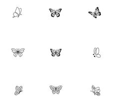 butterflies are shown in black and white, with one butterfly on the left side of the image