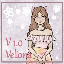 a drawing of a woman in a dress with the words v i o velona on it