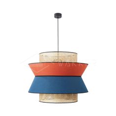 a multicolored lamp hanging from a ceiling