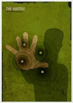 the poster for the movie the mattrix is shown with two hands reaching out to each other