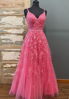 Formal Dresses Graduation, Cheap Prom Dresses Long, Prom Dresses Long Lace, Pink Evening Dress, Pink Prom, Long Prom Dresses, Custom Size Dresses, Prom Dresses Online, فستان سهرة