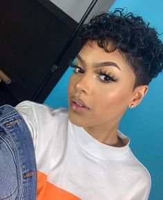 Pixie Haircut For Mixed Women, Black Curly Pixie Haircut, Short Colored Hair Black Women Big Chop, Nia Long Hair, 4a Pixie Cut, Rihanna Black Pixie Cut, Pixie Bob Hairstyles, Curly Pixie Hairstyles, Curly Pixie Haircuts