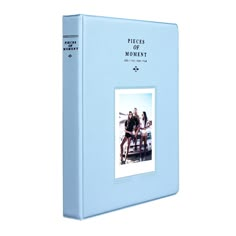 a blue book with an image of people on it