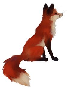 a red and white fox sitting on the ground