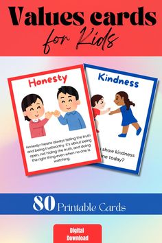 Our values flashcards offer a unique and engaging way to teach kids about core values. Each set includes 40 cards with definitions, questions, and activities to explore concepts like respect, confidence, and growth mindset. These flashcards are perfect for therapy, counseling sessions, or as part of your classroom curriculum. Enhance your child's understanding of personal values and improve their social skills with these fun, aesthetic flashcards.  

Ideal for parents, teacher, school counselor, social worker and child therapist. 

Order today and inspire your kids to lead a values-driven life! Aesthetic Flashcards, Acceptance And Commitment Therapy, Zones Of Regulation, School Social Worker, Fun Aesthetic, Personal Values