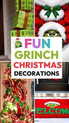 the grinch christmas decorations are on display