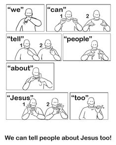 a comic strip with the words, we can tell people about jesus too