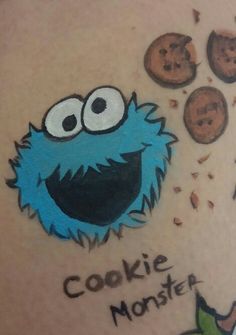 Cookiee Monster Elmo Make Up, Cookie Monster Face Paint, Sesame Street Face Paint, Elmo Face Paint, Cookie Monster Makeup, Monster Face Paint, Monster Face Painting, Seaseme Street, Monster Inc Birthday