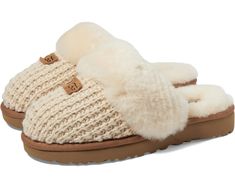 UGG Cozy Knit Slipper | Zappos.com Cozy Slippers Ugg, Ugg Slippers Crochet, Ugh Coquette Slippers, Knit Uggs Outfit, Uggs Cozy Slippers, Ugg Cozy Slipper, Cozy Knit Uggs, Ugg House Slippers, Ugg Knit Slippers