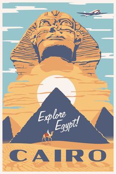 an egyptian poster with the words explore egypt