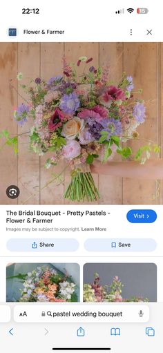 the flower and florist app is displayed on an iphone screen, with two screens showing different flowers