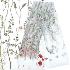 PRICES MAY VARY. 60.24 INCH WIDTH LACE FABRIC: Comes with 2 yards long floral embroidered white mesh lace fabric, about 60.24 inch(153cm) wide, 0.04 inch(0.1cm) thick, width enough to meet your daily DIY need. FLORAL EMBROIDERED DESIGN: The white mesh lace fabric are embroidered with colorful flowers and green plants, looks very beautiful, can be used for various decorations QUALITY MATERIAL: The lace fabric are made of quality fibre, soft and delicate, can be matched with different environments Tulle Table Skirt, Tulle Table, Flower Texture, Clothing Diy, Embroidered Lace Fabric, Flowers Embroidery, Sewing Embellishments, Background Decoration, Embroidery Lace