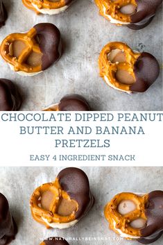 chocolate dipped peanut butter and banana pretzels