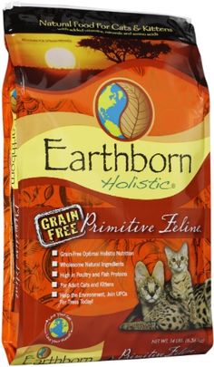 an orange bag of cat litter with the word earthborn on it's side