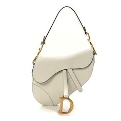 Dior White Bag, White Designer Bag, Aesthetic Shoulder Bag, Bday List, Gold C, Bags Aesthetic, Contemporary Classic, Saddle Bag, Flap Bag