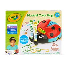 crayola musical color bug set with markers, pens, and glue for toddlers