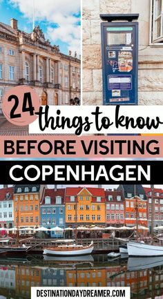 Three images of Copenhagen Denmark with words overtop ' 24 Things to Know Before Visiting Copenhagen' Copenhagen Things To Do, Denmark History, Copenhagen Denmark Travel, Baltic Cruise, Visit Denmark, Public Transit