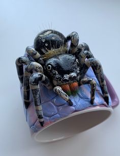 IMPORTANT  AVAILABLE FOR PRE-ORDER ONLY. THESE ITEMS WILL BE READY FOR SHIPMENT AT THE MIDDLE OF AUGUST 2024. I am on a brief vacation, but I remain available to discuss all the design and order details.   CUSTOM ORDER  You can send me a photo of your spider and I will create a decor that is as similar as possible to your pet. Jumping Spider mug. Looking for an original and unique gift? Interestingly Decorated Handmade Personalized mug will be an unusual present.  Components:  ✓ The decor is made of professional polymer clay and baked at the appropriate temperature for hardness.  ✓ It is safe for use and hand washable.  ✓ Using materials are environmentally friendly and do not harm your health. Care Instructions:  *  Do not remove the clay figures from the mug. It is not removable.  *  ONL Pet Jumping Spider, Spider Art, Jumping Spider, Animal Mugs, Polymer Clay Animals, Clay Mugs, Clay Animals, Paint And Sip, Clay Figures