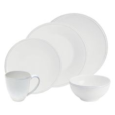 white dinnerware set with cups and saucers