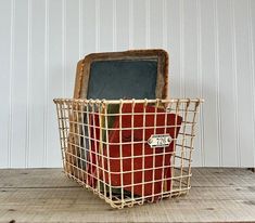 a basket that has some books in it