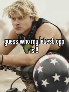 a man on a motorcycle with the caption guess who my last opp is