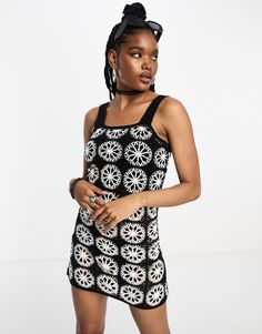 Dresses by ASOS DESIGN Compliments: incoming Square neck Fixed straps bodycon fit Asos Floral Dress, Floral Dresses With Sleeves, Pinterest Uk, Crochet Lace Blouse, All Together Now, Mini Dress Outfit, Design Crochet, Mini Dress Outfits, Pink Party Dresses