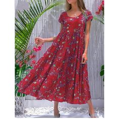 Season:Fall,Summer; Fabric:Polyester; Sleeve Length:Short Sleeve; Look After Me:Wash separately; Gender:Women's; Style:Boho,Tropical; Elasticity:Micro-elastic; Occasion:Home,Holiday; Details:Random Pattern; Fit Type:Regular Fit; Dresses Type:Boho Dress,Tiered Dress,Swing Dress; Pattern:Ditsy Floral,Floral; Design:Print; Neckline:Crew Neck; Special Size:EU / US Size; Front page:FF; Listing Date:03/14/2024; Bust:; Length:; Dress Length Type:Long Dress Maxi Dress; Print Type:Print Snow Gif, Floral Dress Outfits, Tropical Boho, Floral Dress Casual, Ditsy Floral Print, White Short Dress, Floral Dresses, Dress Maxi, Loose Dress